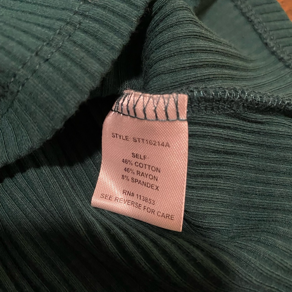 High Roller Ruffle Strap Ribbed Knit Tank Dark Green - Picture 3 of 4